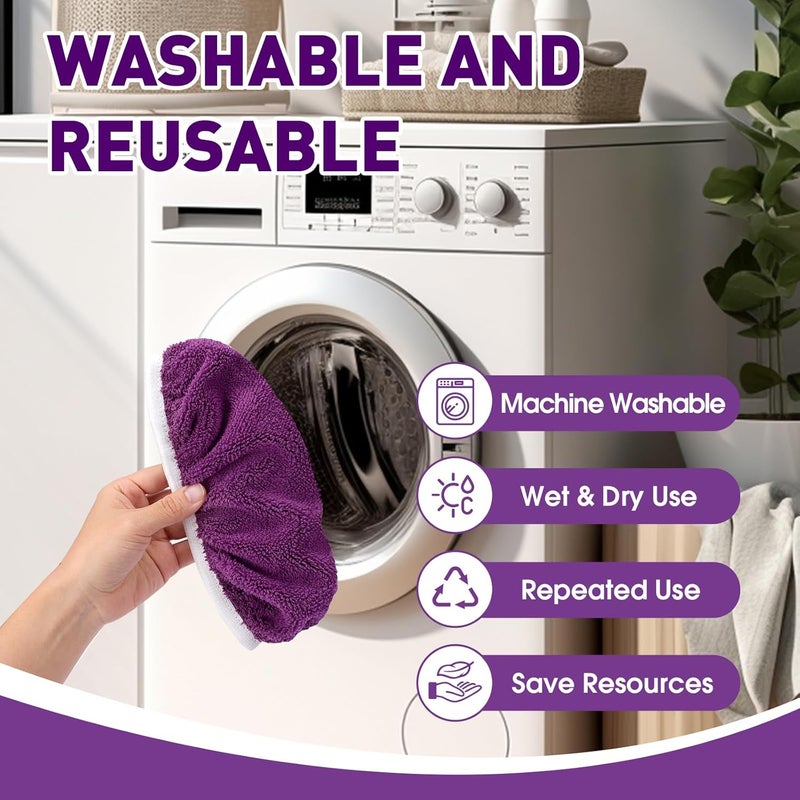 NEOACT Microfiber Mop Pads,8Pcs Purple Reusable Mop Pads Compatible with Swiffer Sweeper,Dry Flat mop Cover & Washable Wet Pads Refill for Floor Cleaning - Image 4